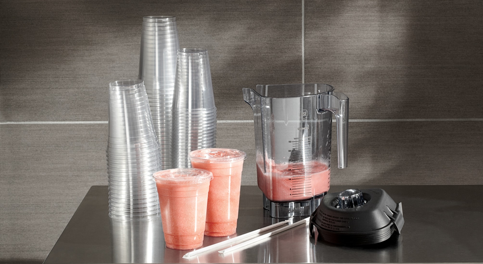Pink smoothie commercial hero