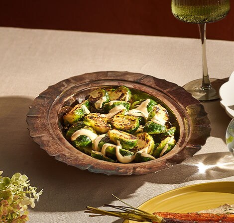 Charred Brussels Sprouts with Aged Balsamic Aioli Recipe
