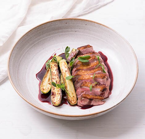 Duck with Vodka and Cherry Sauce 470x449.jpg