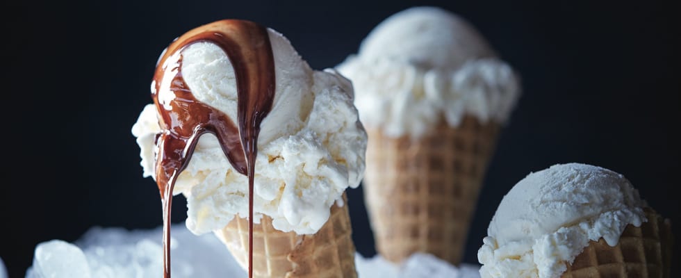 Vanilla ice cream cones