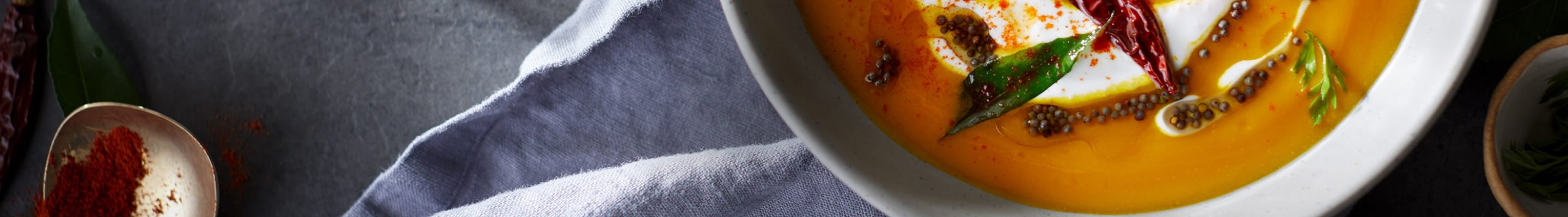 A bowl of acorn squash soup