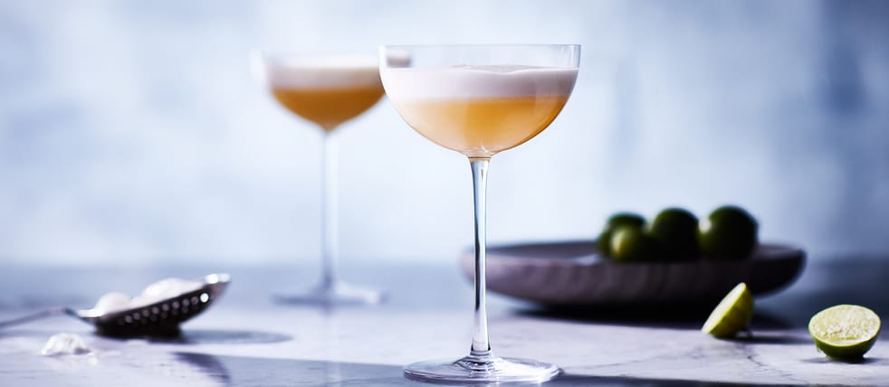 Cocktails served in coup glasses