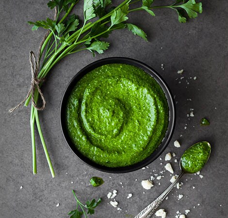 fresh parsley spinach pesto