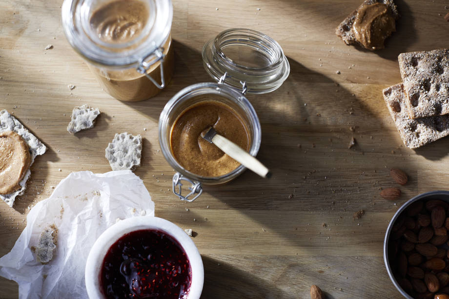 almond butter in a jar