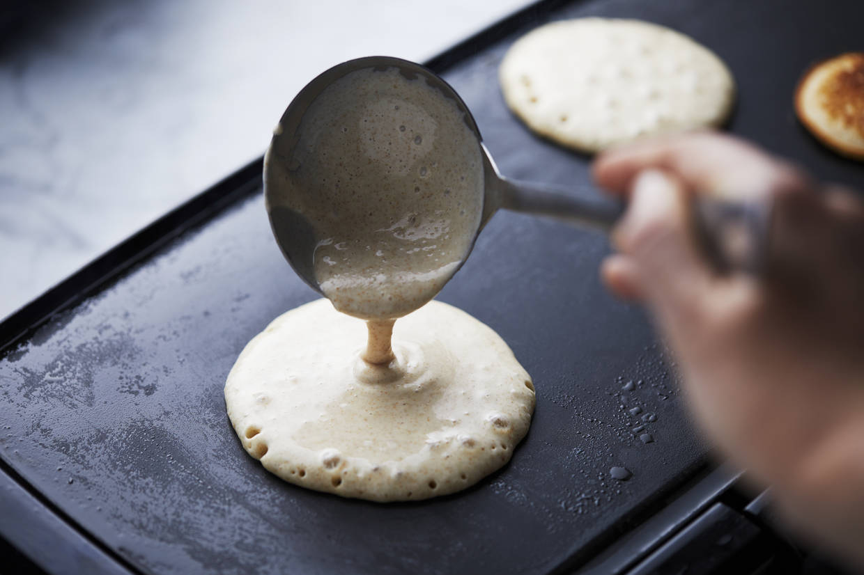 How to Make Batters in a Blender pancake batter on griddle