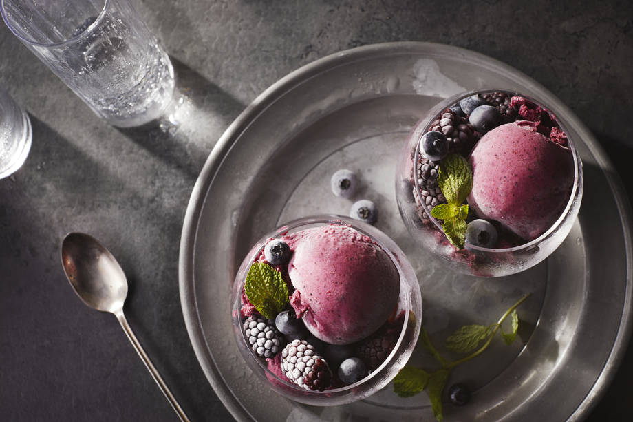 fruit sorbet in cups